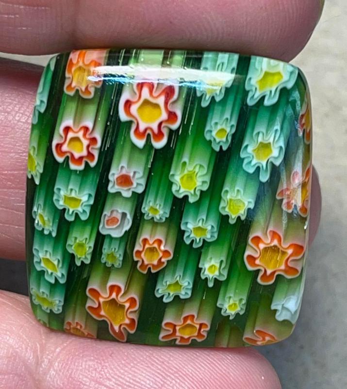 Rectangle 29x28mm Millefiori Glass Cabochon 11