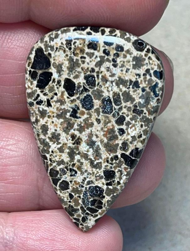 Teardrop 38x25mm Orbicular Jasper Cabochon 03