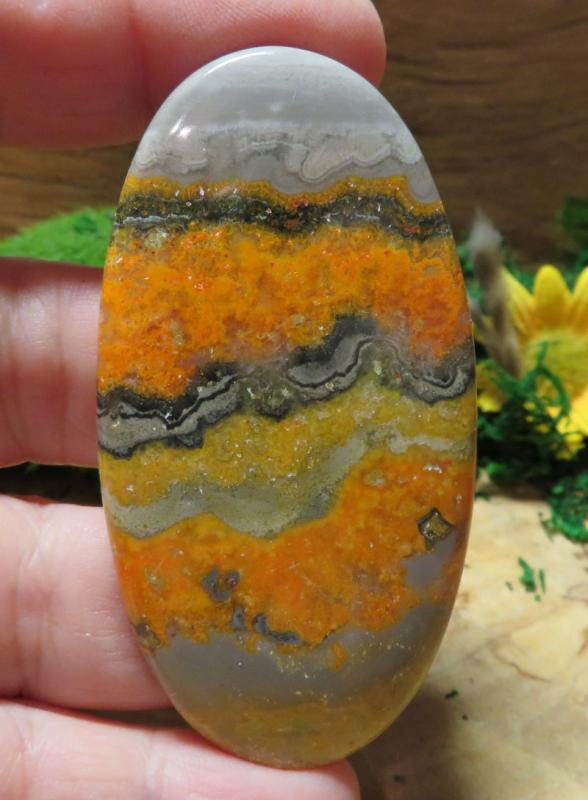 Oval 71x37mm Bumble Bee Jasper Cabochon 36
