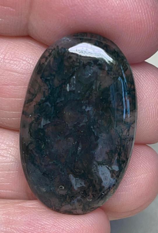 Oval 33x20mm Green Moss Agate Cabochon 68
