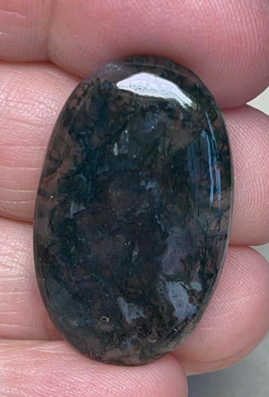 Oval 33x20mm Green Moss Agate Cabochon 68