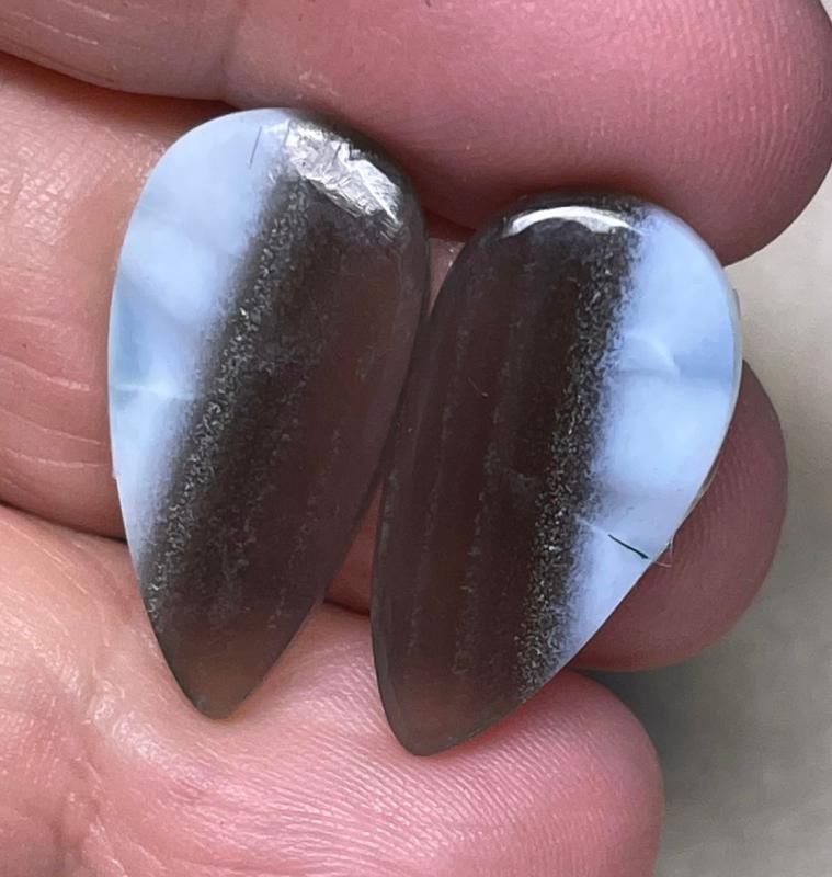 Teardrop 24x12mm Blue Opal Cabochon Pair 29