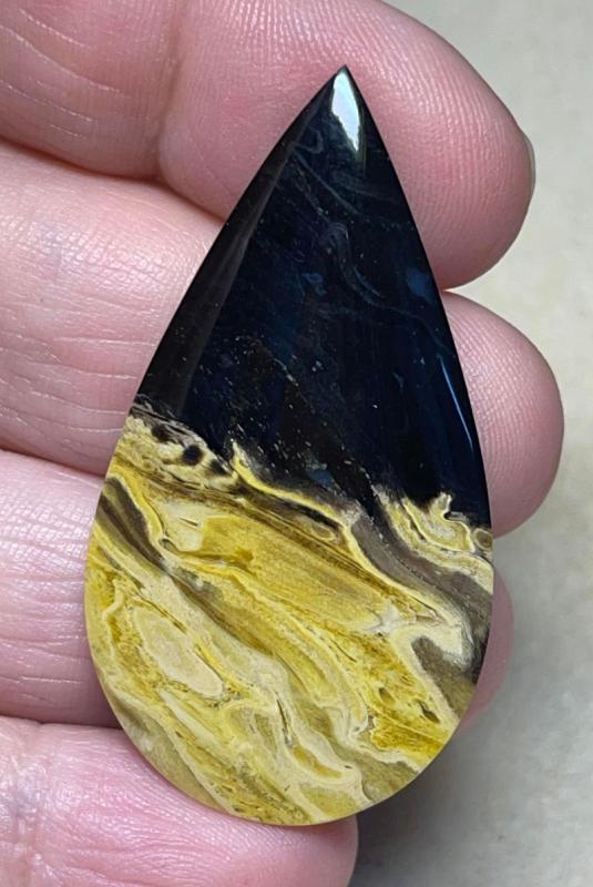 Teardrop 48x26mm Coloured Palm Root Cabochon 15