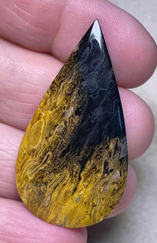 Teardrop 45x24mm Coloured Palm Root Cabochon 23