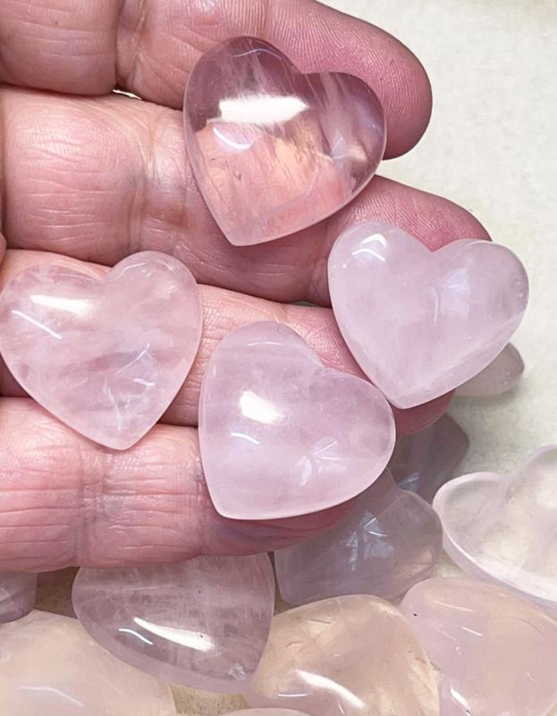 Single Heart 24mm to 28mm Wide Rose Quartz Cabochon