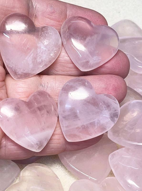 Single Heart 28mm to 32mm Wide Rose Quartz Cabochon