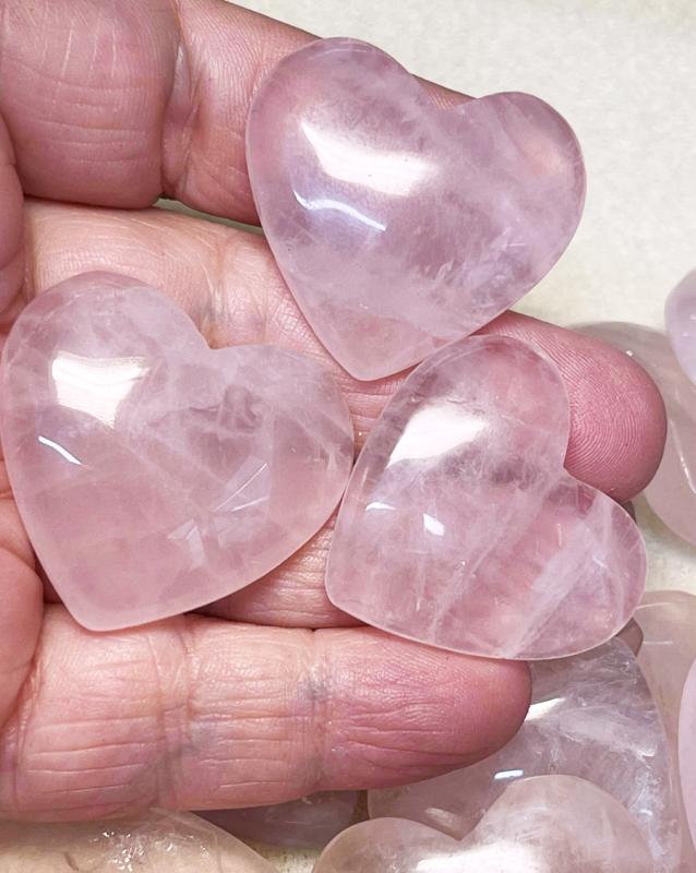 Single Heart 32mm to 35mm Wide Rose Quartz Cabochon