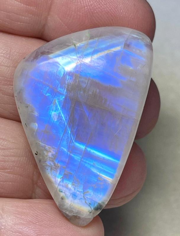 Freeform 41x26mm Rainbow Moonstone Cabochon 53