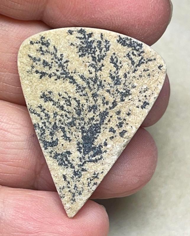 Teardrop 36x28mm Psilomelane Dendrite Cabochon 15