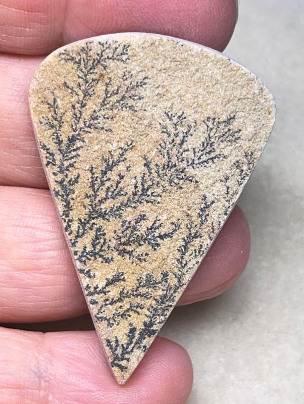 Teardrop 48x33mm Psilomelane Dendrite Cabochon 26