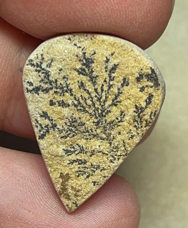 Teardrop 26x20mm Psilomelane Dendrite Cabochon 33