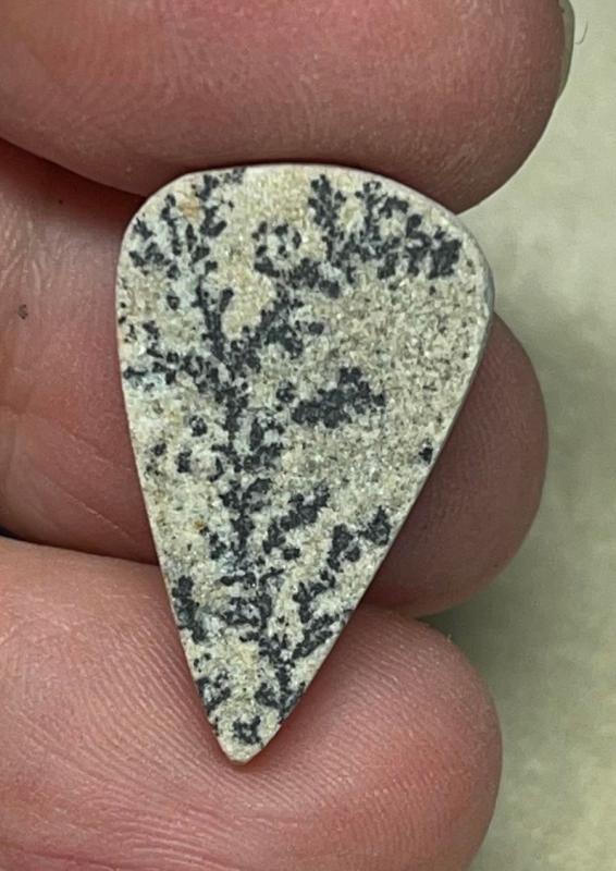 Teardrop 25x15mm Psilomelane Dendrite Cabochon 38