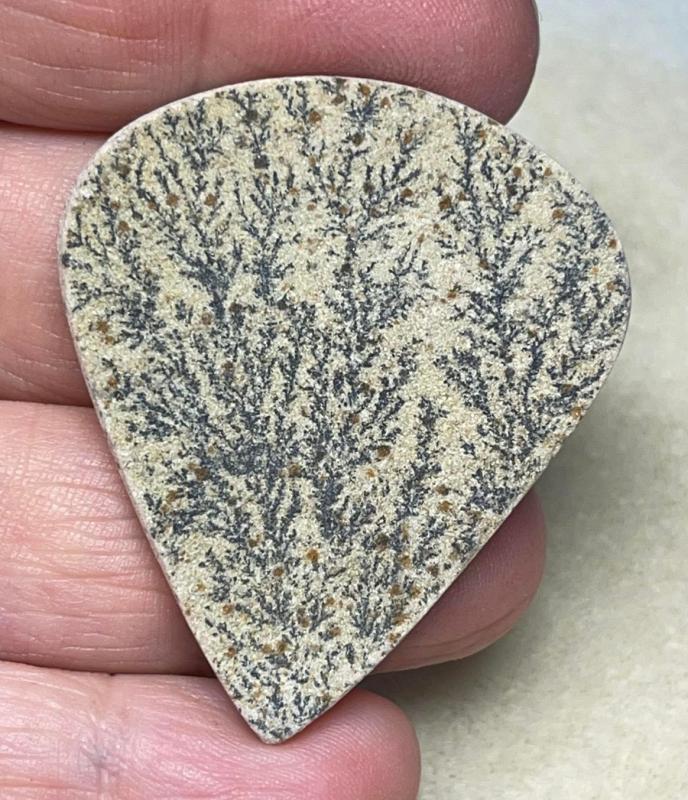Teardrop 45x39mm Psilomelane Dendrite Cabochon 44