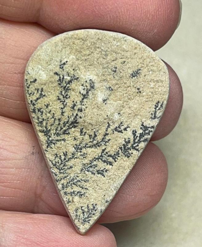 Teardrop 35x25mm Psilomelane Dendrite Cabochon 48