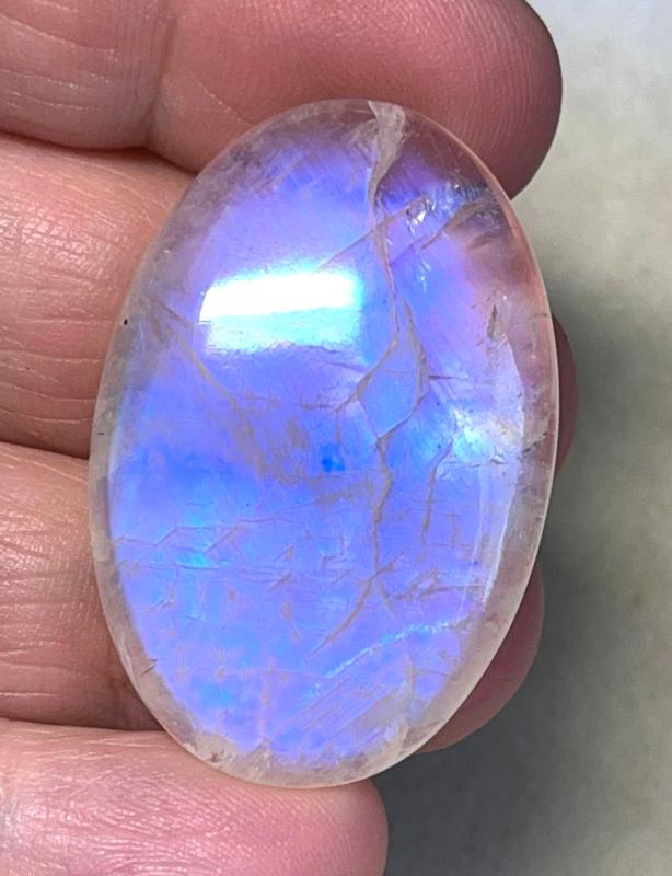 Oval 39x26mm Rainbow Moonstone Cabochon 57