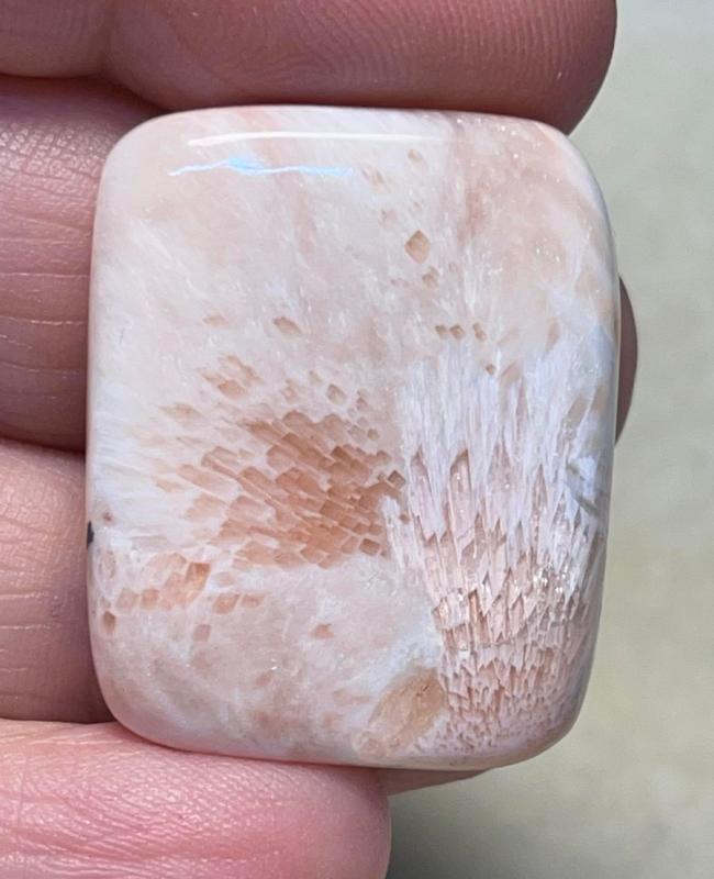Rectangle 31x25mm Pink Scolecite Cabochon 11
