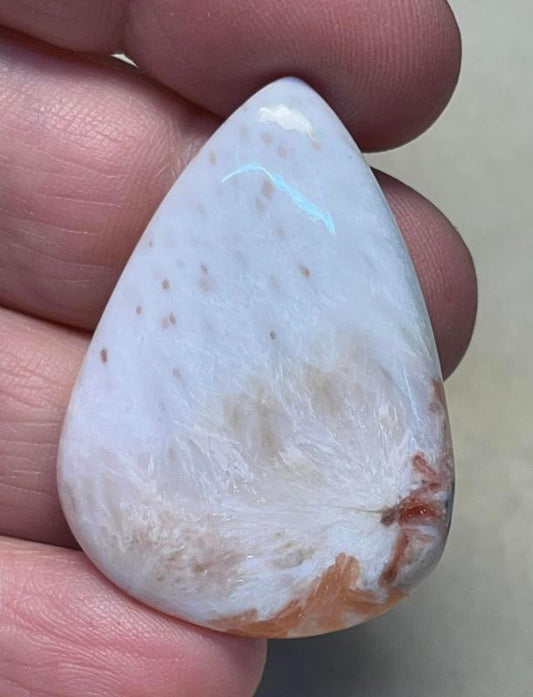 Teardrop 40x29mm Pink Scolecite Cabochon 18