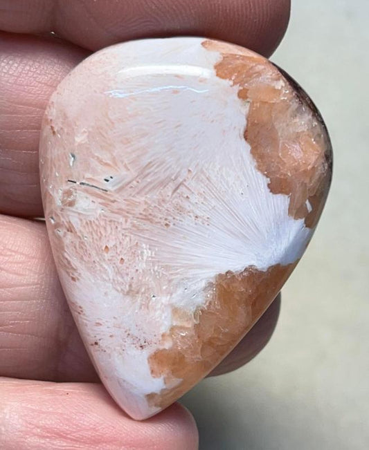 Teardrop 41x30mm Pink Scolecite Cabochon 26