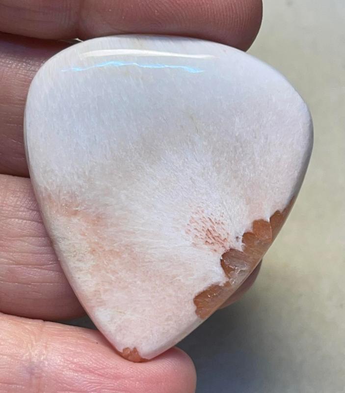 Teardrop 44x38mm Pink Scolecite Cabochon 28