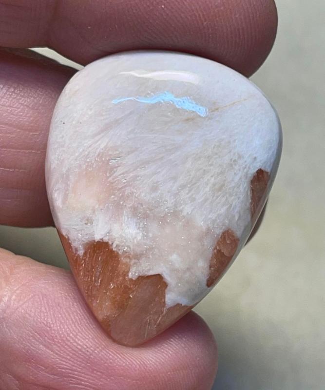 Teardrop 32x24mm Pink Scolecite Cabochon 39