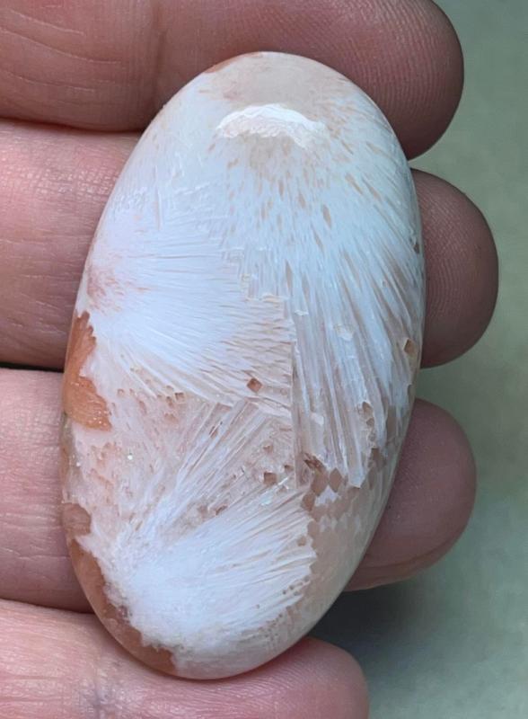 Oval 49x27mm Pink Scolecite Cabochon 40