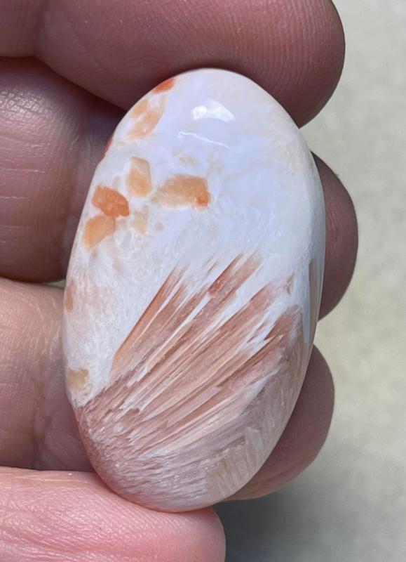 Oval 35x20mm Pink Scolecite Cabochon 42