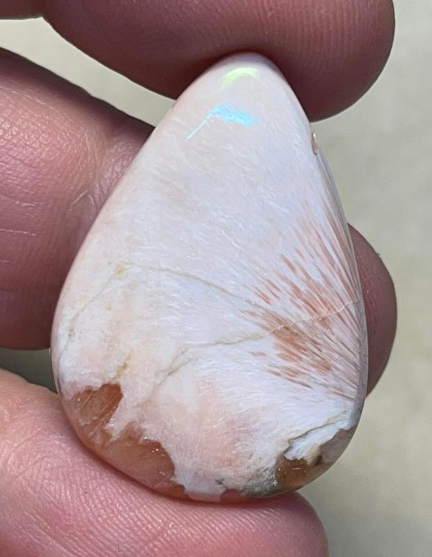 Teardrop 31x22mm Pink Scolecite Cabochon 43