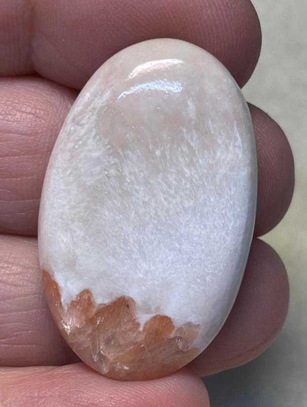 Oval 36x22mm Pink Scolecite Cabochon 45