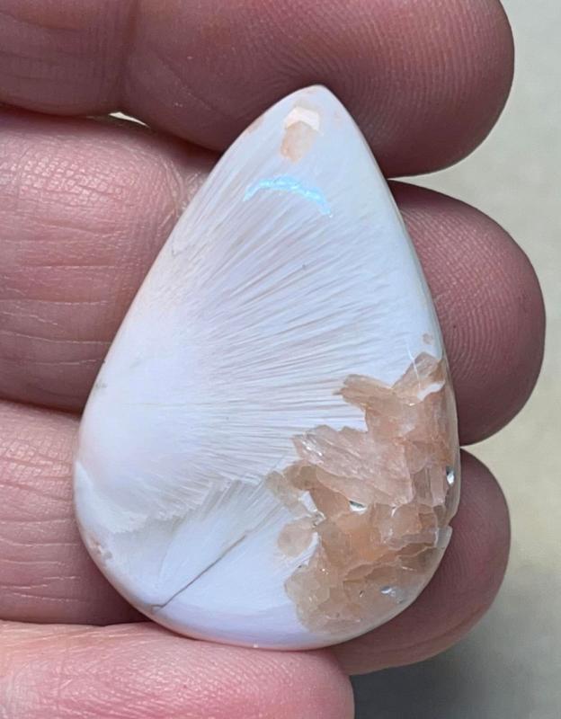 Teardrop 35x24mm Pink Scolecite Cabochon 46
