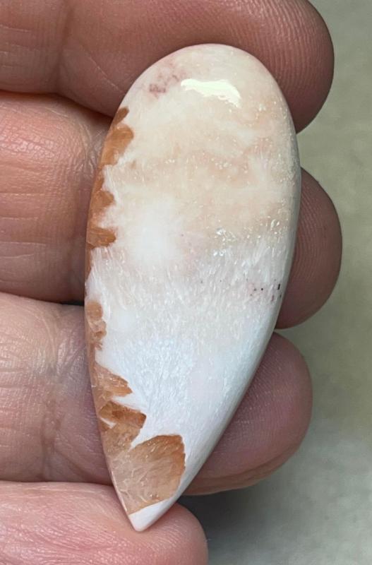 Teardrop 43x18mm Pink Scolecite Cabochon 47