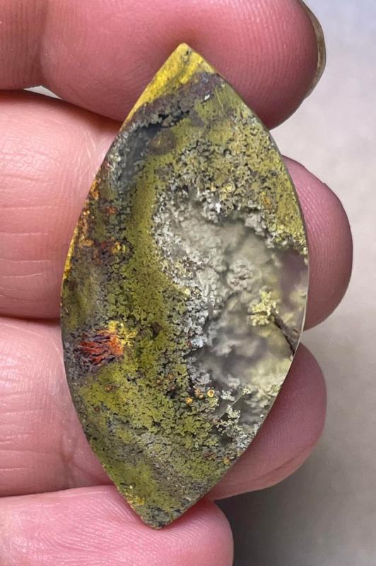 Freeform 43x21mm Indonesian Moss Agate Cabochon 25