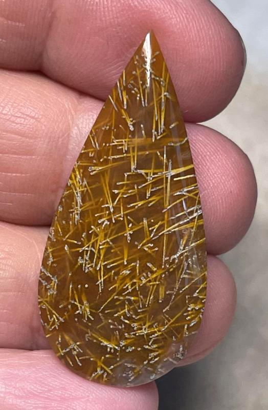 Teardrop 41x19mm Sagenite Cabochon 26