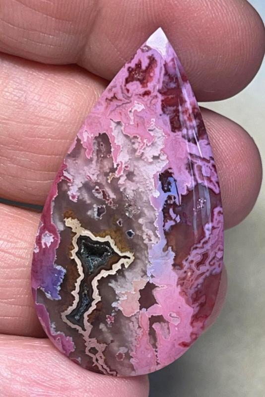 Teardrop 45x24mm Colour Enhanced Agate Cabochon 13