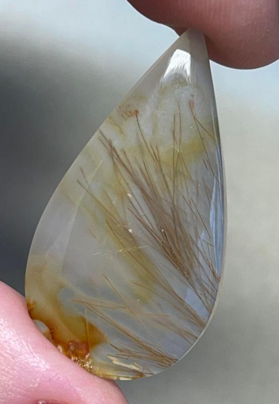 Teardrop 38x20mm Sagenite Cabochon 27