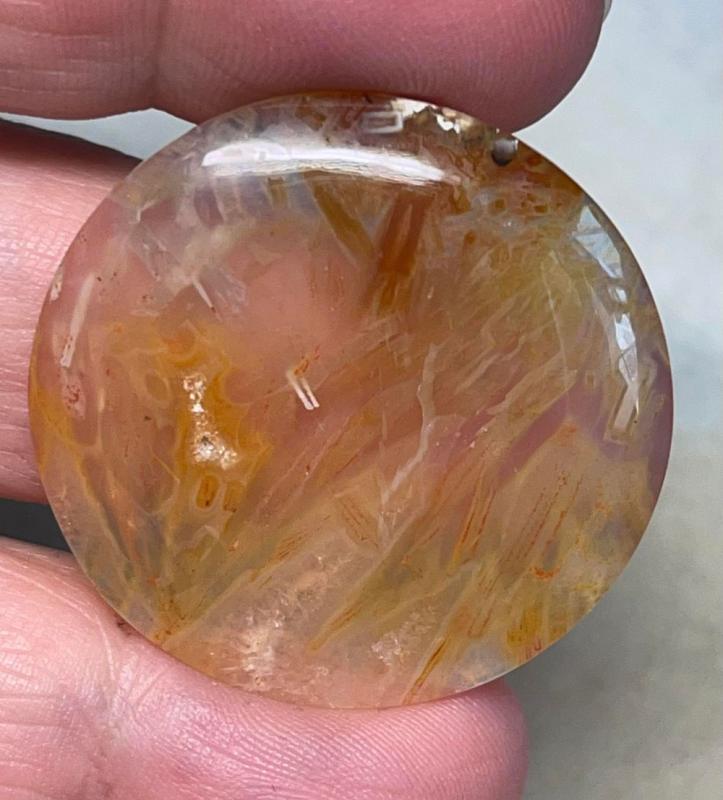 Round 34x34mm Sagenite Cabochon 29