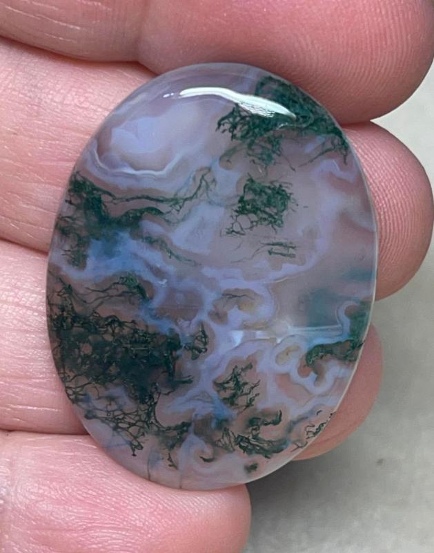 Oval 36x27mm Green Moss Agate Cabochon 71