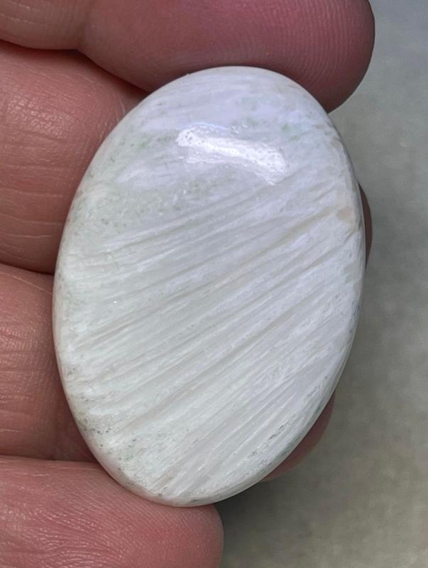 Oval 38x26mm White Scolecite Cabochon 52