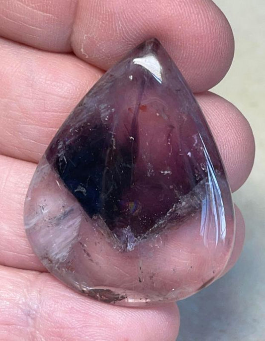 Teardrop 40x31mm Phantom Amethyst Cabochon 03