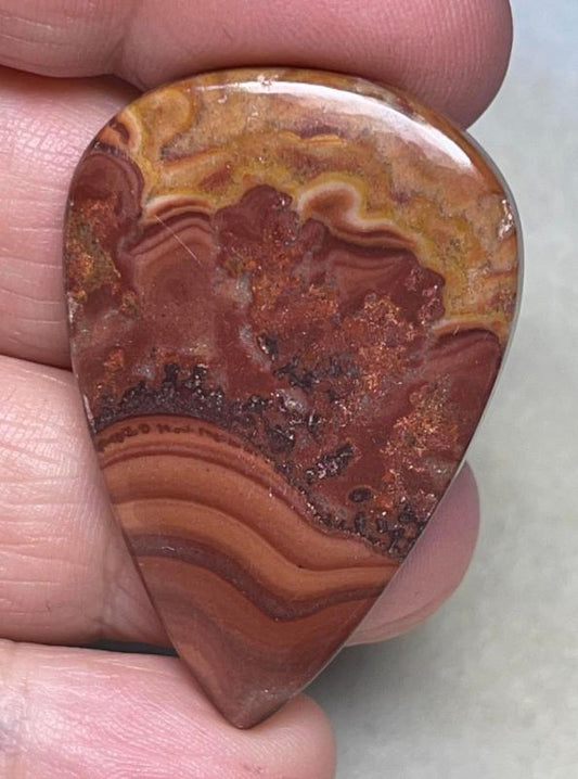 Teardrop 42x28mm Dryhead Agate Cabochon 04