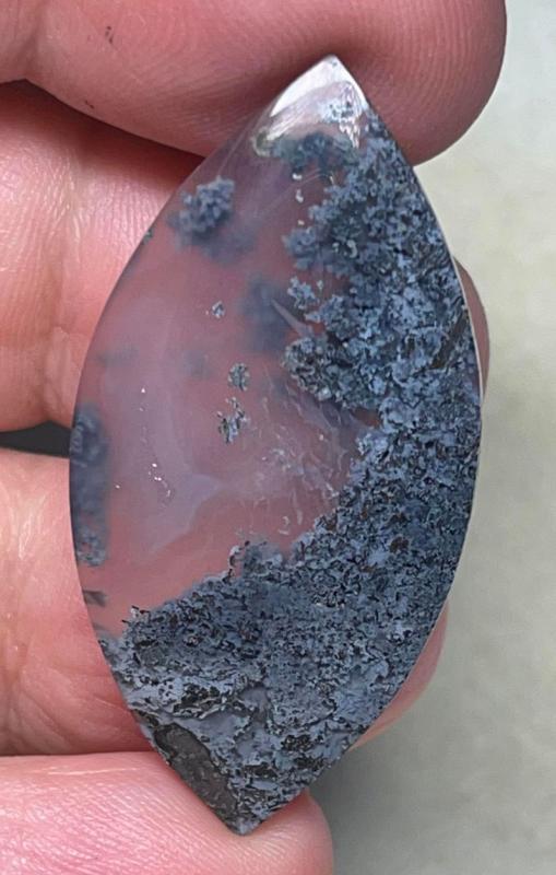 Freeform 41x21mm Coloured Indonesian Moss Agate Cabochon 49