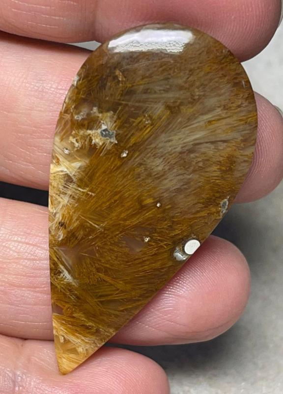 Teardrop 51x25mm Sagenite Cabochon 32