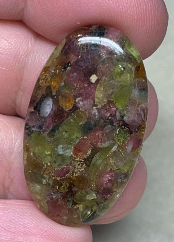 Oval 34x20mm Mohave Tourmaline Cabochon 15
