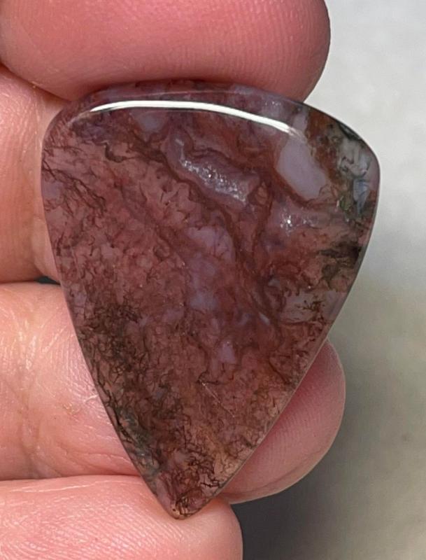 Teardrop 33x25mm Indonesian Moss Agate Cabochon 59
