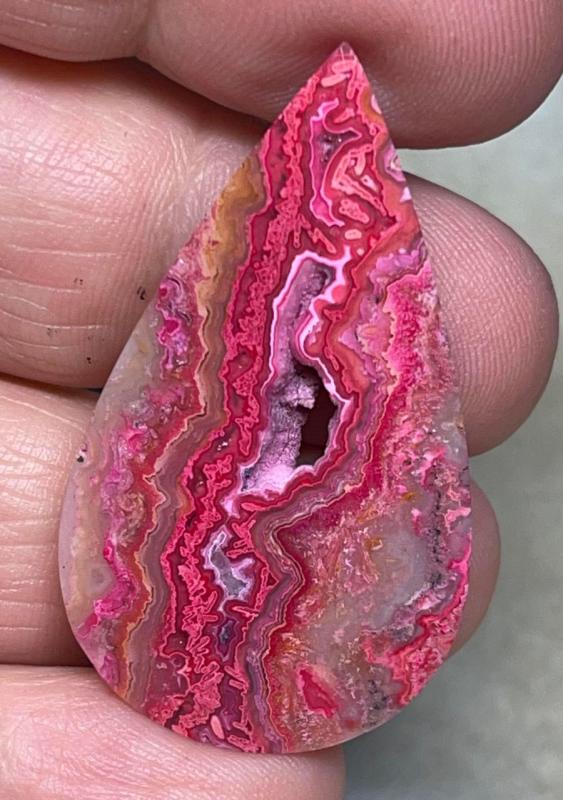 Teardrop 41x23mm Colour Enhanced Agate Cabochon 09