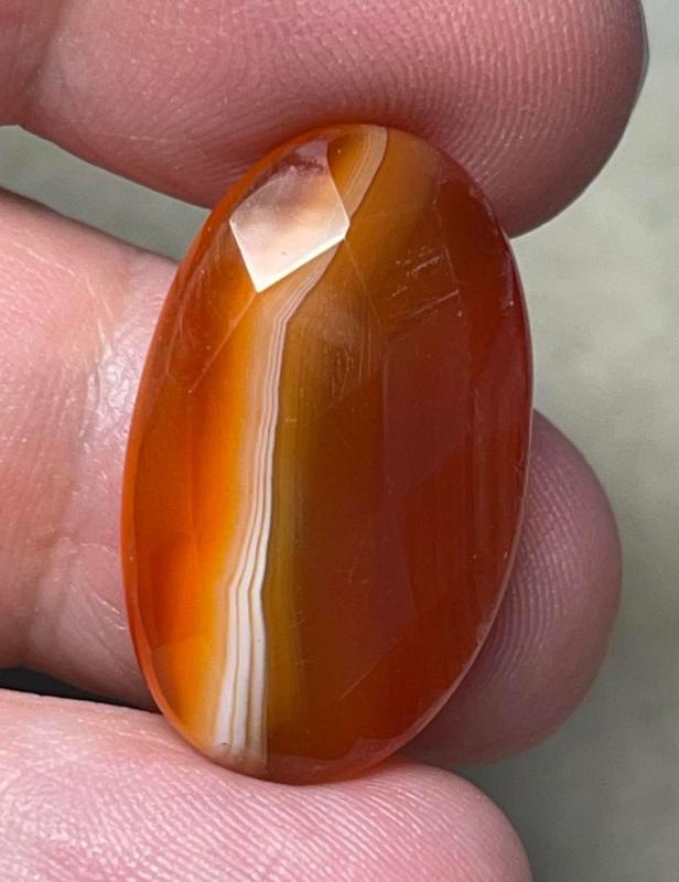 Oval 26x15mm Faceted Banded Onyx Cabochon 14