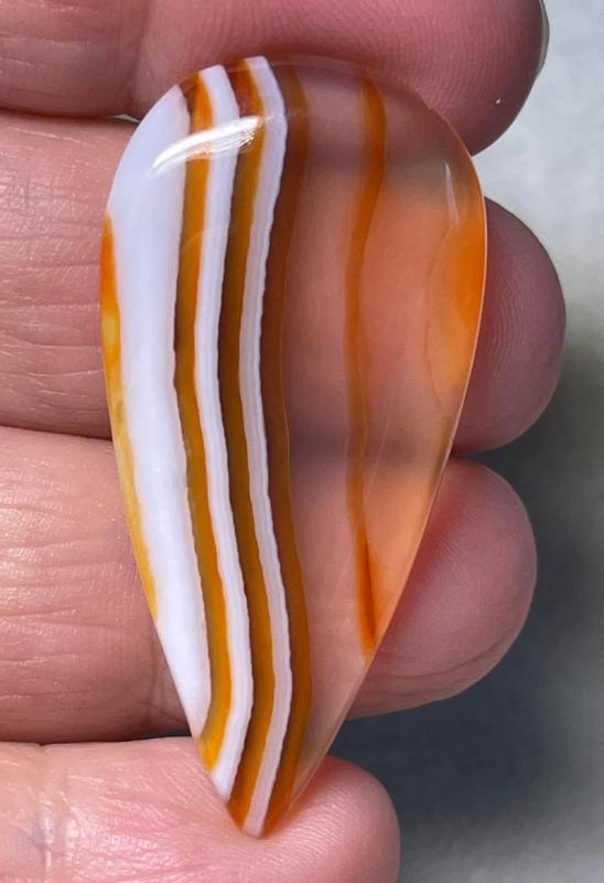 Teardrop 45x22mm Banded Onyx Cabochon 15