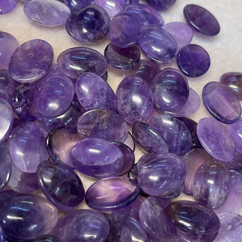 Single Oval 15mm Long Amethyst Cabochon
