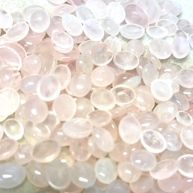 Single Oval 10mm Long Rose Quartz Cabochon