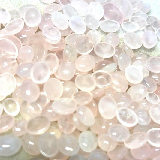 Single Oval 10mm Long Rose Quartz Cabochon