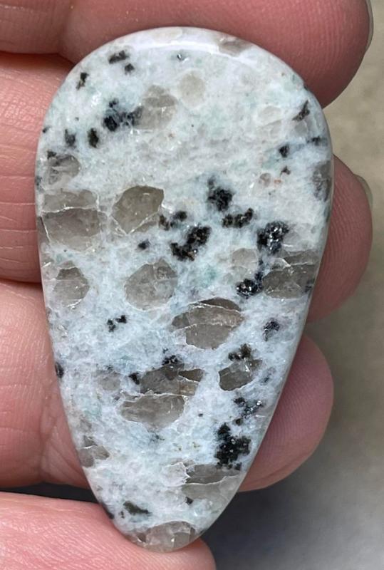 Teardrop 44x23mm Kiwi Jasper Cabochon 05